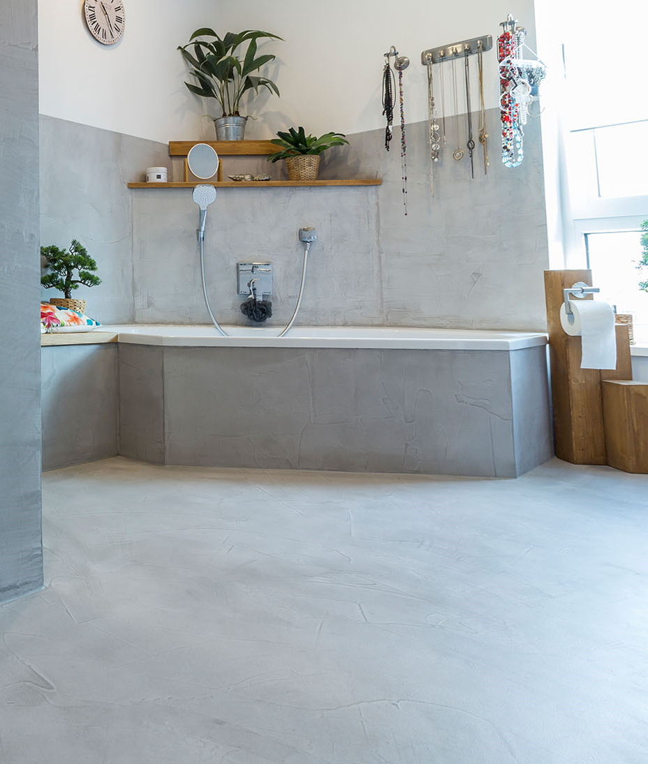 Betonboden gespachtelt fugenlos Wand grau Küche Bad Badezimmer Außenküche Grill Tisch Möbel mainTisch mainBeton mainGrill 3-1